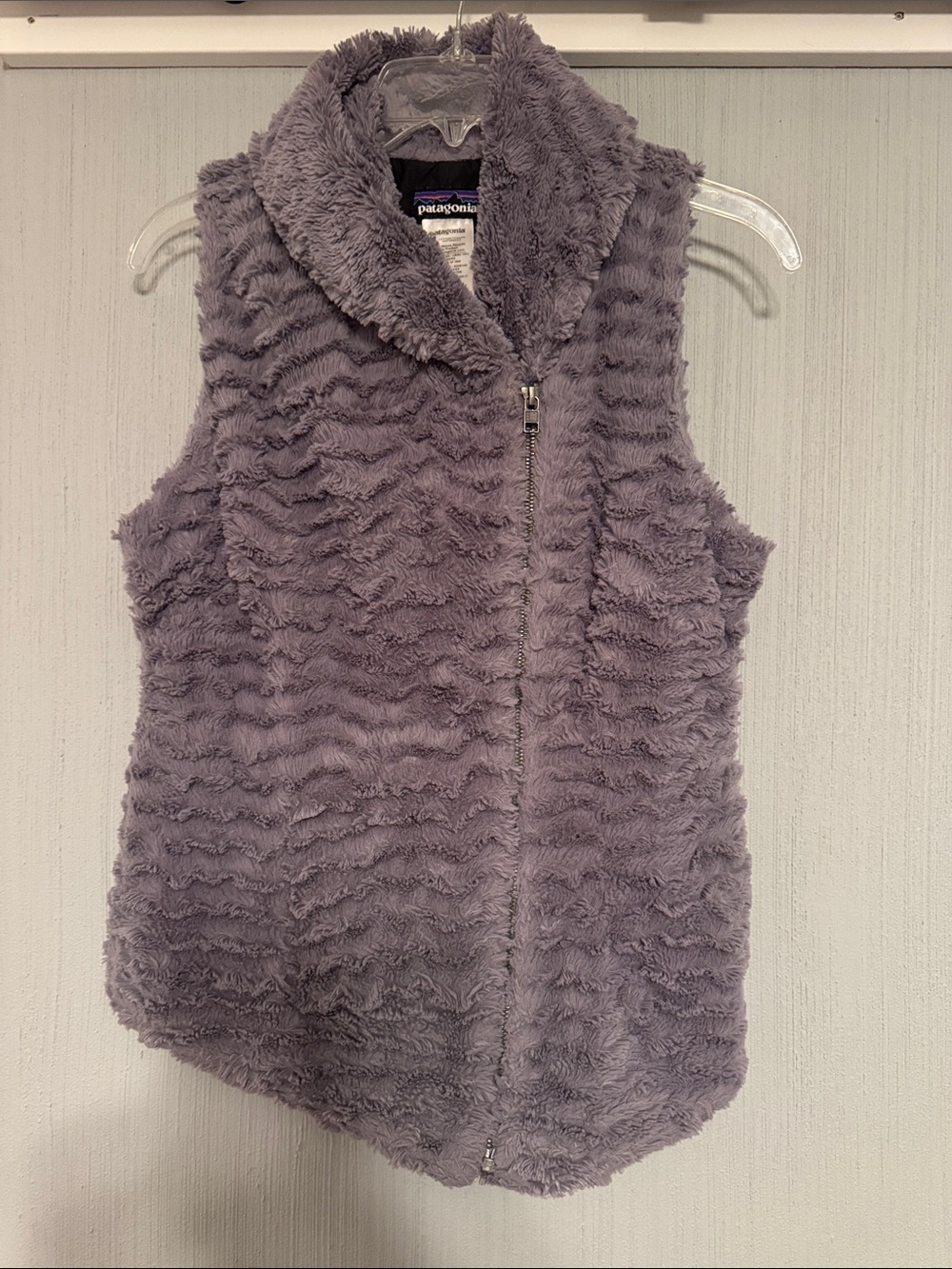Patagonia Plush Lavender Gray Fleece Vest